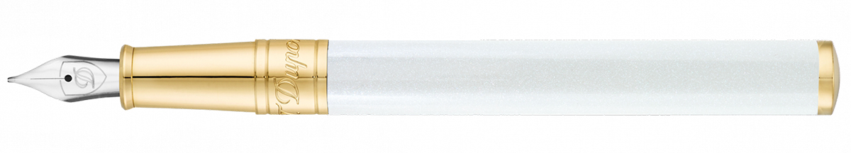 Pearly white & Gold  - ST Dupont Line D Pearly white & Gold Fountain Pen